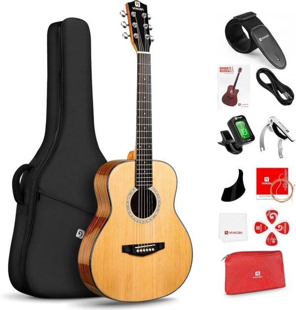 91BN-MargsL._AC_SL1500_ Vangoa 3/4 Acoustic Guitar Review Best Beginner Kit with Spruce Top and Accessories