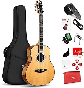 91BN-MargsL.__AC_SX300_SY300_QL70_FMwebp_ Vangoa 3/4 Acoustic Guitar Review Best Beginner Kit with Spruce Top and Accessories