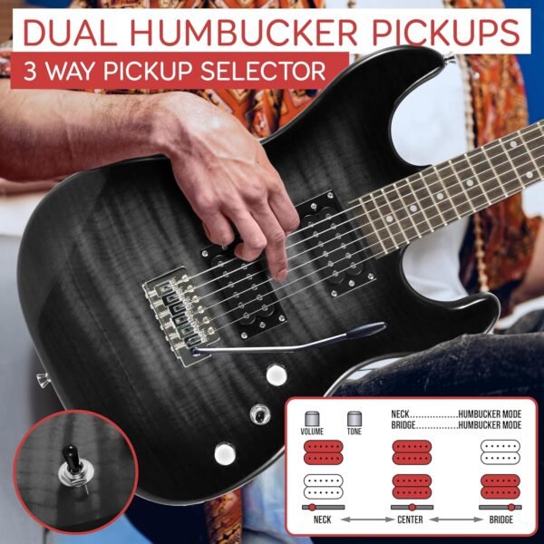 91UoKEfcbL._AC_SL1500_ Pyle PEGKT99BK Electric Guitar Kit Review Full Bundle with Amp and Accessories